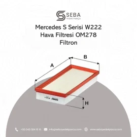 Mercedes S Serisi W222 Hava Filtresi Benzinli Motor Filtron
