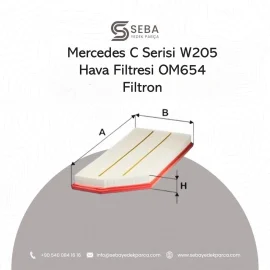 Mercedes C Serisi Hava Filtresi W205 OM654 Motor Filtron