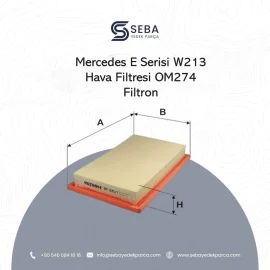 Mercedes E Serisi Hava Filtresi W213 OM274 Motor Filtron
