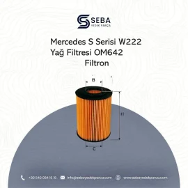 Mercedes S Serisi W222 Yağ Filtresi OM642 Dizel Motor Filtron