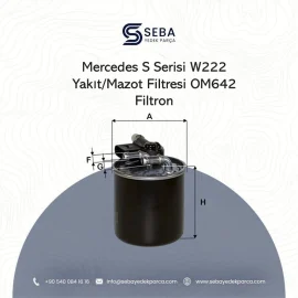 Mercedes S Serisi W222 Yakıt Filtresi OM642 Dizel Motor Filtron